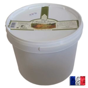 Seau de 5 kg de miel d'acacia de France